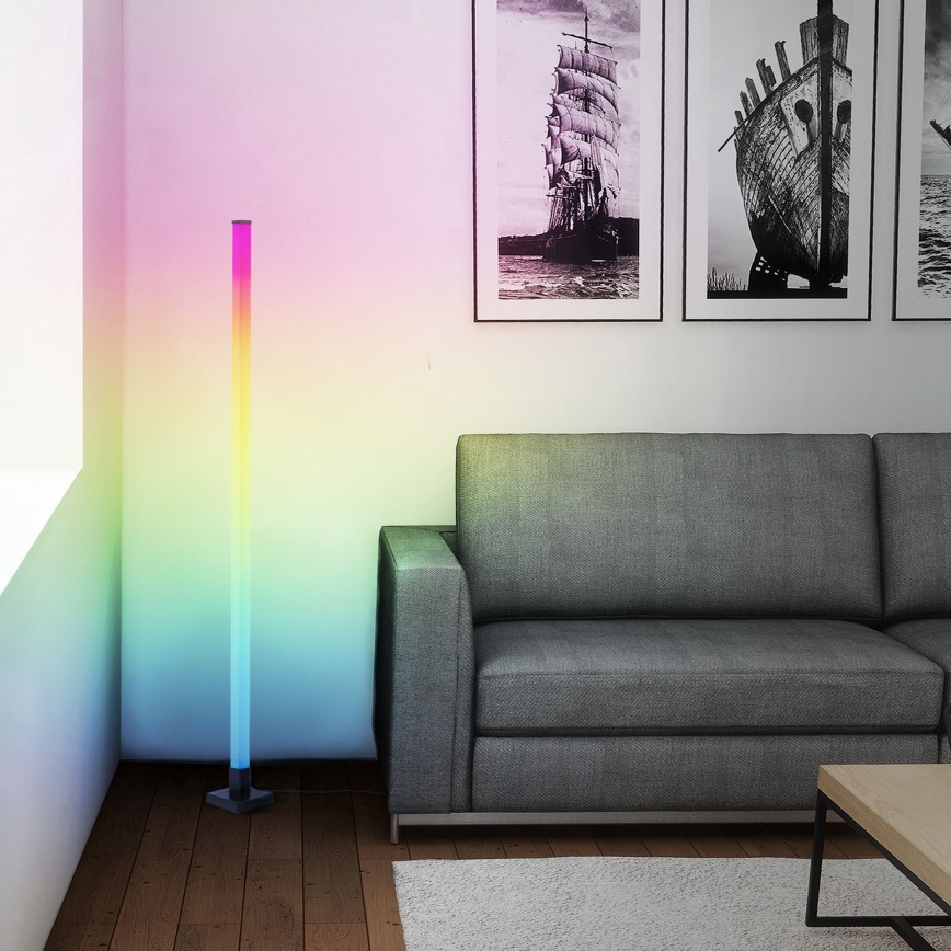 Brilliant - LED gulvlampe m. RGBW-farver dæmpbar NEELE LED/6,5W/230V sort + fjernbetjening