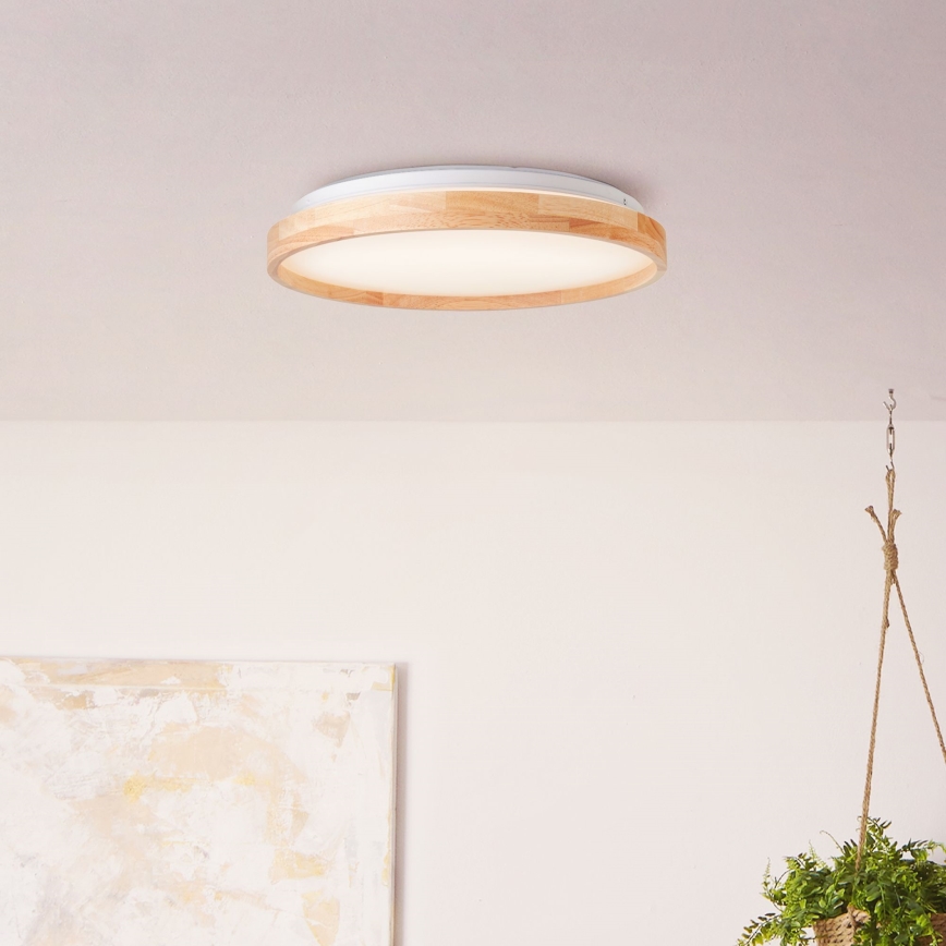 Brilliant - LED loftlampe ALSON LED/26W/230V 3000/4500K diameter 39,5 cm gummitræ - FSC certificeret