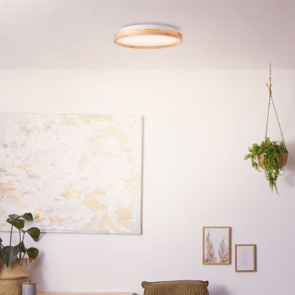 Brilliant - LED loftlampe ALSON LED/26W/230V 3000/4500K diameter 39,5 cm gummitræ - FSC certificeret