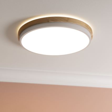Brilliant - LED loftlampe dæmpbar BAARLO LED/24W/230V diameter 35 cm hvid/gummitræ