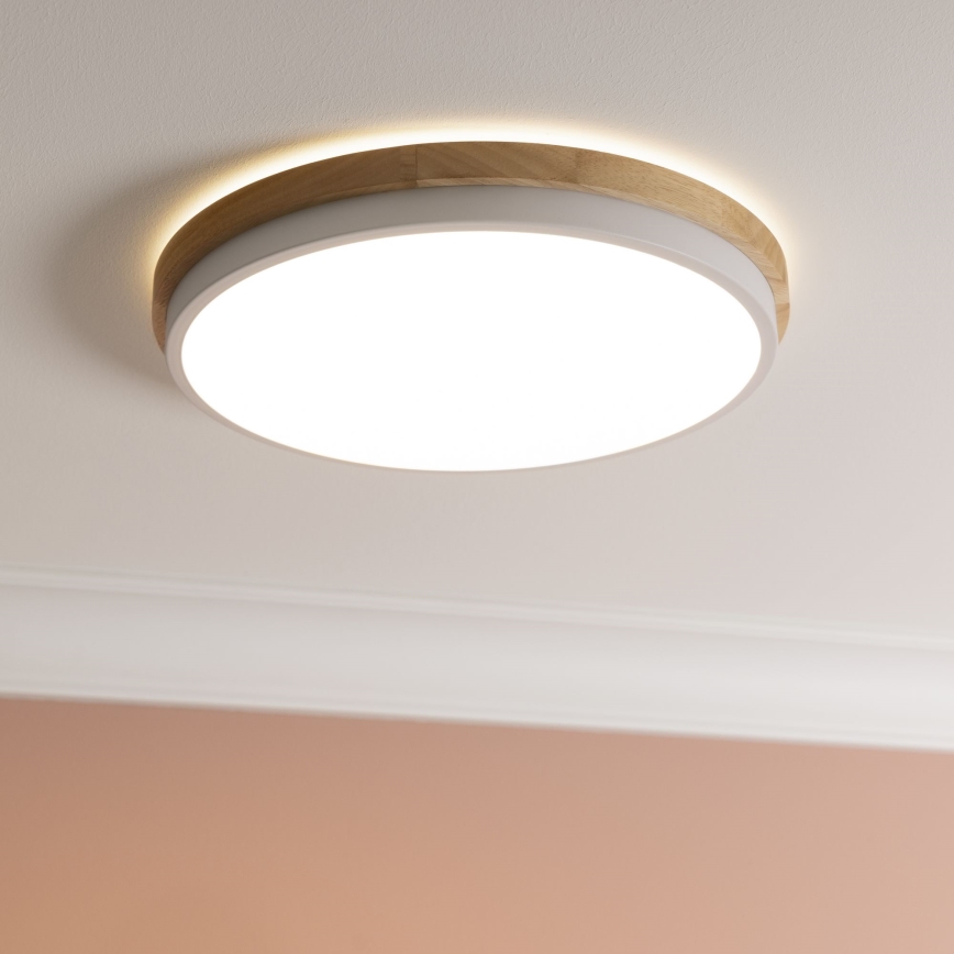 Brilliant - LED loftlampe dæmpbar BAARLO LED/24W/230V diameter 35 cm hvid/gummitræ