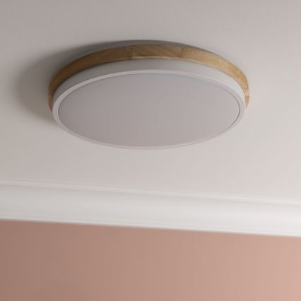 Brilliant - LED loftlampe dæmpbar BAARLO LED/24W/230V diameter 35 cm hvid/gummitræ
