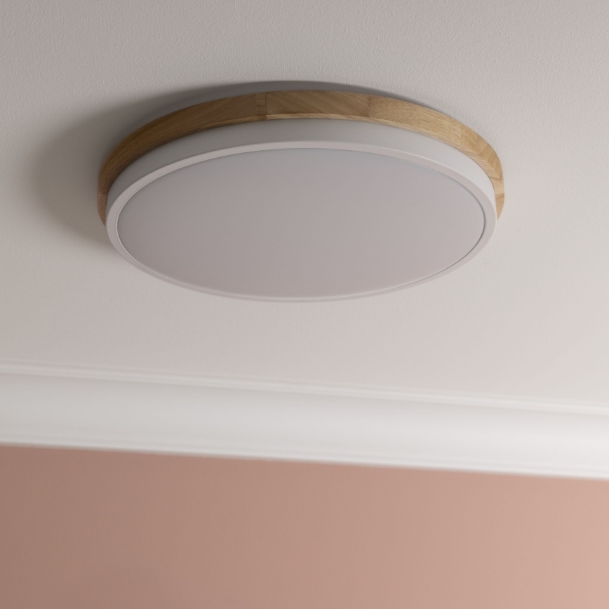 Brilliant - LED loftlampe dæmpbar BAARLO LED/24W/230V diameter 35 cm hvid/gummitræ