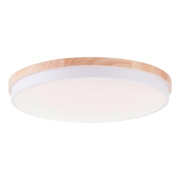 Brilliant - LED loftlampe dæmpbar BAARLO LED/36W/230V 3000-6500K diameter 50 cm hvid/gummitræ + fjernbetjening - FSC certificeret