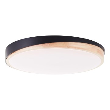 Brilliant - LED loftlampe dæmpbar BAARLO LED/36W/230V 3000-6500K diameter 50 cm sort/gummitræ + fjernbetjening - FSC certificeret