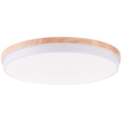 Brilliant - LED loftlampe dæmpbar BAARLO LED/36W/230V 3000-6500K diameter 50 cm hvid/gummitræ + fjernbetjening - FSC certificeret