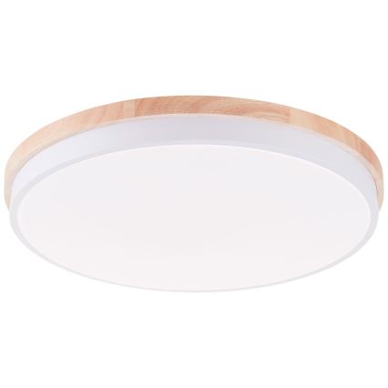 Brilliant - LED loftlampe dæmpbar BAARLO LED/36W/230V 3000-6500K diameter 50 cm hvid/gummitræ + fjernbetjening - FSC certificeret