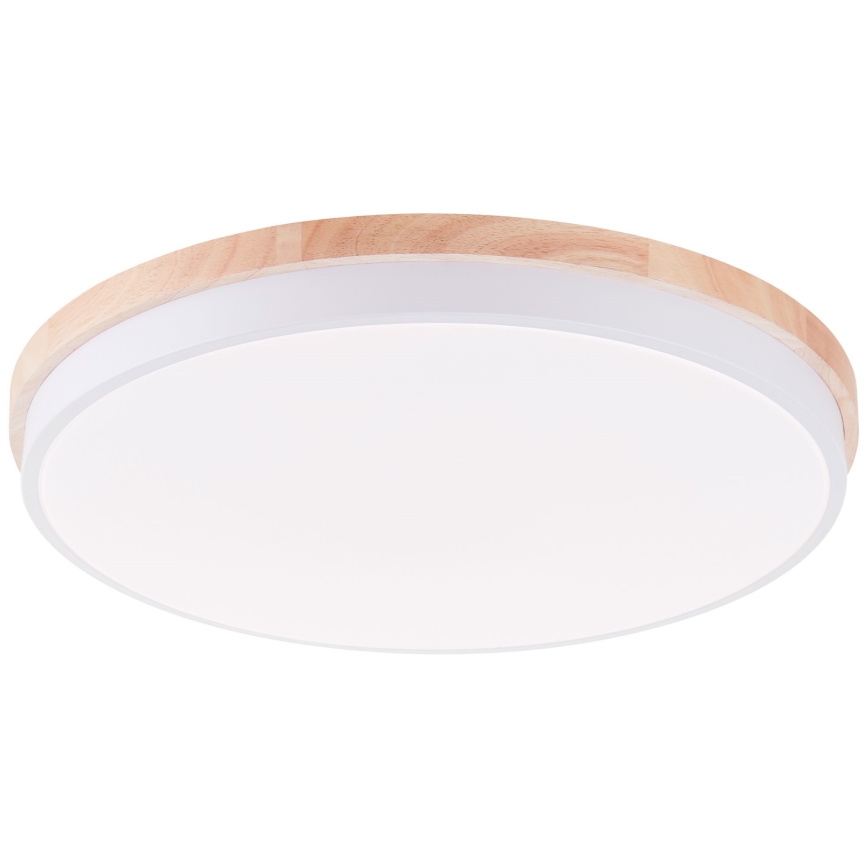 Brilliant - LED loftlampe dæmpbar BAARLO LED/36W/230V 3000-6500K diameter 50 cm hvid/gummitræ + fjernbetjening - FSC certificeret