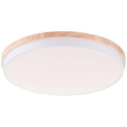 Brilliant - LED loftlampe dæmpbar BAARLO LED/36W/230V 3000-6500K diameter 50 cm hvid/gummitræ + fjernbetjening - FSC certificeret