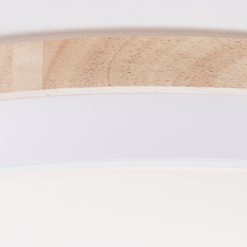 Brilliant - LED loftlampe dæmpbar BAARLO LED/36W/230V 3000-6500K diameter 50 cm hvid/gummitræ + fjernbetjening - FSC certificeret