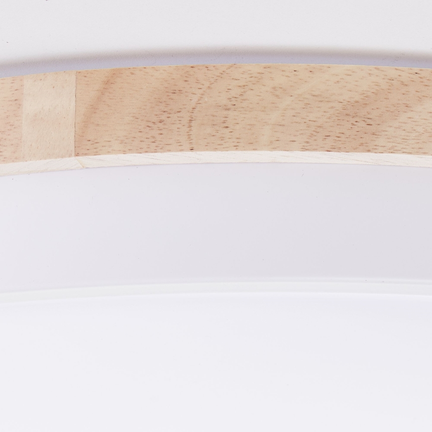 Brilliant - LED loftlampe dæmpbar BAARLO LED/36W/230V 3000-6500K diameter 50 cm hvid/gummitræ + fjernbetjening - FSC certificeret