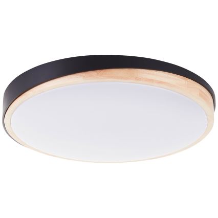 Brilliant - LED loftlampe dæmpbar BAARLO LED/36W/230V 3000-6500K diameter 50 cm sort/gummitræ + fjernbetjening - FSC certificeret