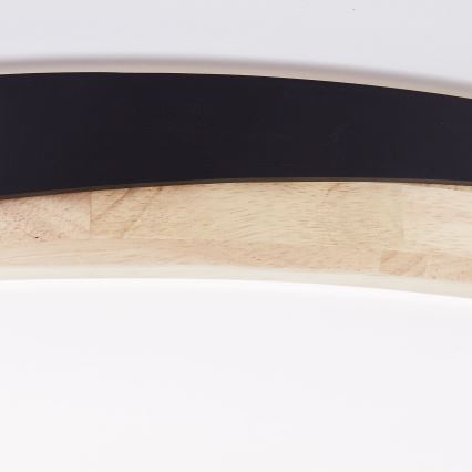 Brilliant - LED loftlampe dæmpbar BAARLO LED/36W/230V 3000-6500K diameter 50 cm sort/gummitræ + fjernbetjening - FSC certificeret