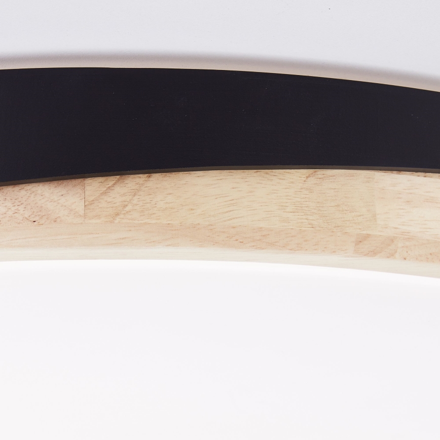 Brilliant - LED loftlampe dæmpbar BAARLO LED/36W/230V 3000-6500K diameter 50 cm sort/gummitræ + fjernbetjening - FSC certificeret