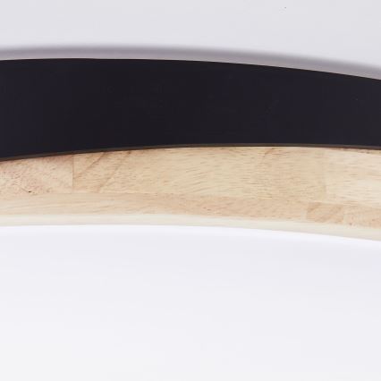 Brilliant - LED loftlampe dæmpbar BAARLO LED/36W/230V 3000-6500K diameter 50 cm sort/gummitræ + fjernbetjening - FSC certificeret