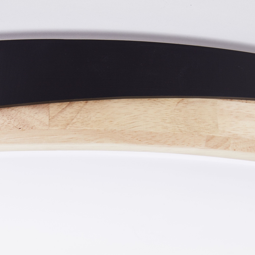 Brilliant - LED loftlampe dæmpbar BAARLO LED/36W/230V 3000-6500K diameter 50 cm sort/gummitræ + fjernbetjening - FSC certificeret
