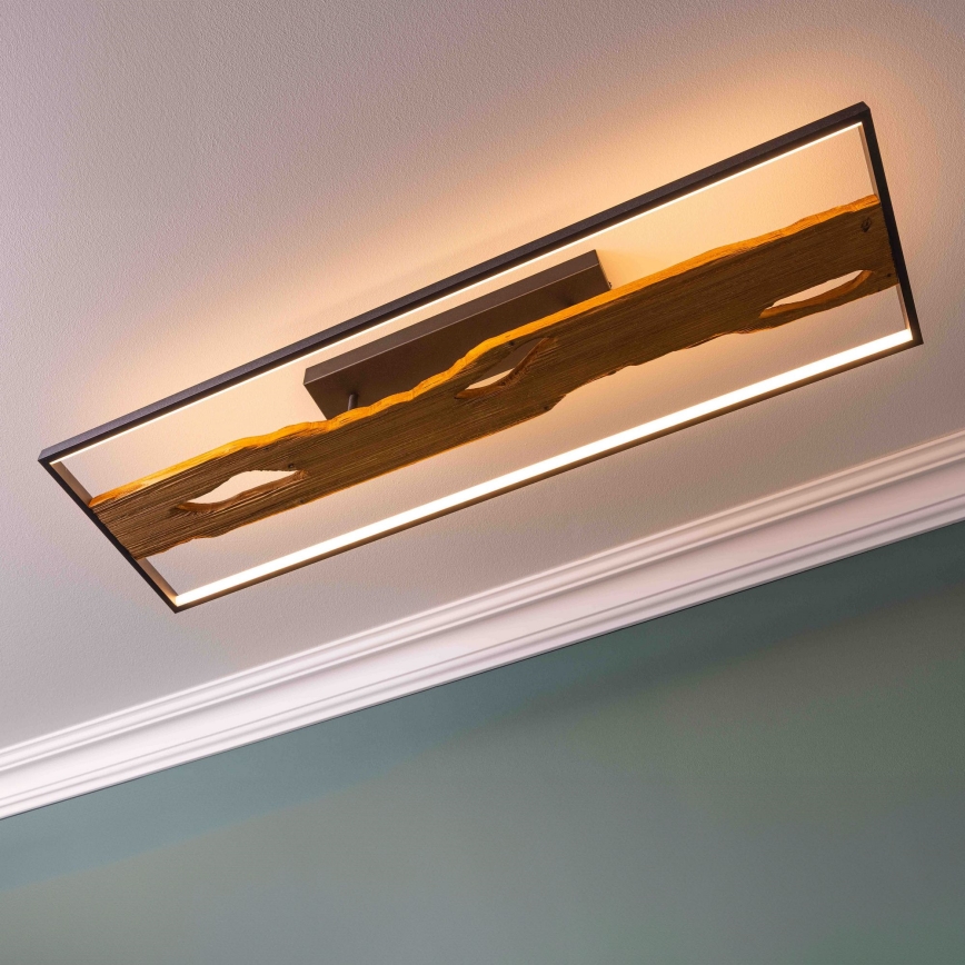 Brilliant - LED loftlampe dæmpbar CHAUMONT LED/48W/230V gummitræ - FSC certificeret