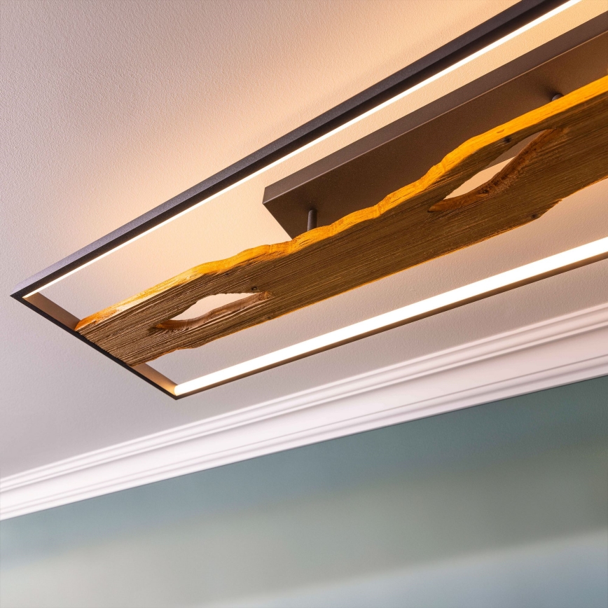 Brilliant - LED loftlampe dæmpbar CHAUMONT LED/48W/230V gummitræ - FSC certificeret