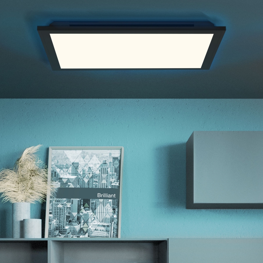 Brilliant - LED loftlampe m. RGBW-farver dæmpbar ALLIE LED/24W/230V 2700-6500K sort + fjernbetjening