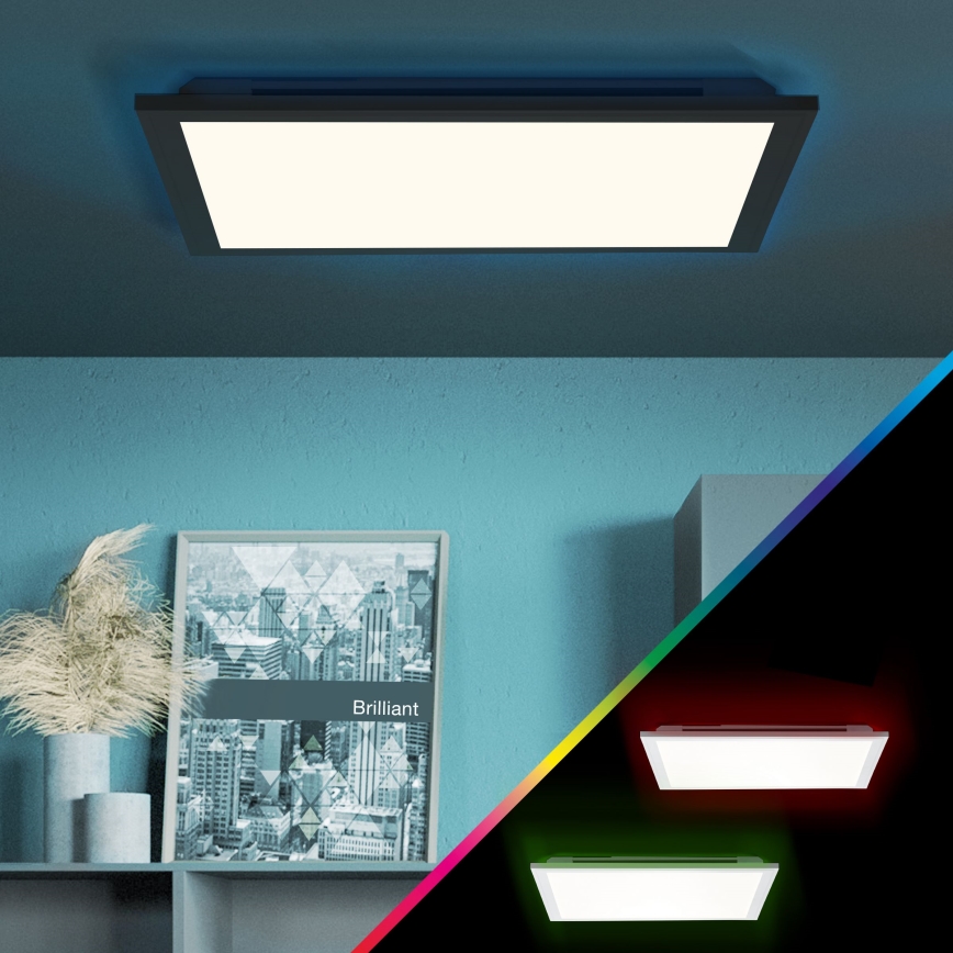 Brilliant - LED loftlampe m. RGBW-farver dæmpbar ALLIE LED/24W/230V 2700-6500K sort + fjernbetjening