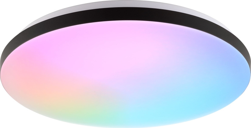 Brilliant - LED loftlampe m. RGBW-farver dæmpbar LIVIO LED/20W/230V 3000-6500K diameter 49 cm sort + fjernbetjening