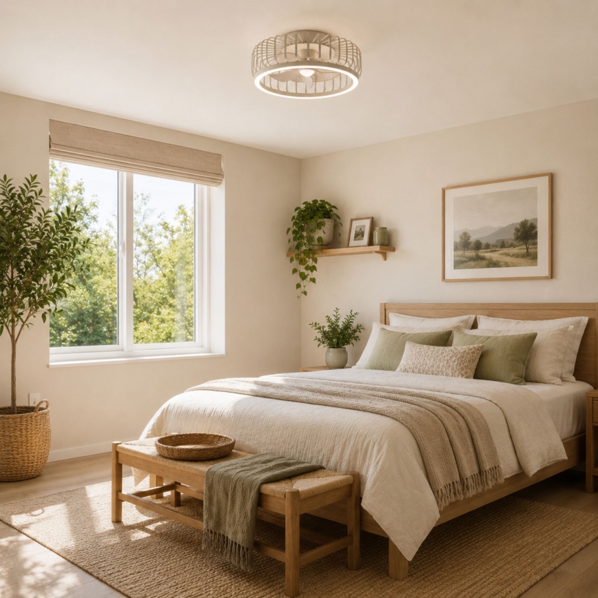 Brilliant - Dæmpbar LED-loftlampe med ventilator CAPO LED/36W/230V 2700-6500K Ø 48 cm beige + fjernbetjening