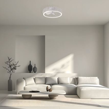Brilliant - CAPO dæmpbar LED-loftlampe med ventilator, 36W/230V, 2700-6500K, Ø 48 cm, hvid + fjernbetjening