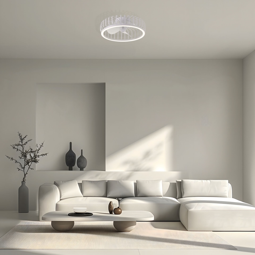 Brilliant - CAPO dæmpbar LED-loftlampe med ventilator, 36W/230V, 2700-6500K, Ø 48 cm, hvid + fjernbetjening