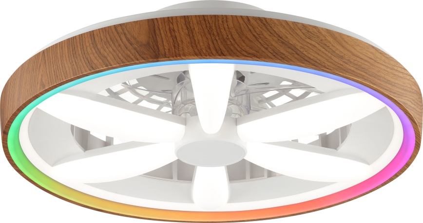Brilliant - LED loftventilator m. RGBW-farver dæmpbar GAIANO LED/24W/230V 2700-6500K diameter 48 cm brun + fjernbetjening