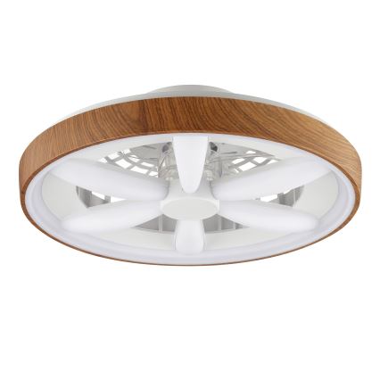 Brilliant - LED loftventilator m. RGBW-farver dæmpbar GAIANO LED/24W/230V 2700-6500K diameter 48 cm brun + fjernbetjening