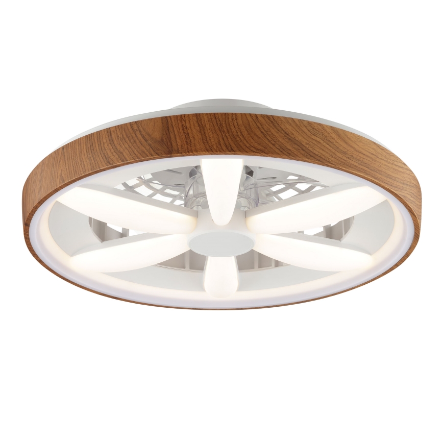 Brilliant - LED loftventilator m. RGBW-farver dæmpbar GAIANO LED/24W/230V 2700-6500K diameter 48 cm brun + fjernbetjening