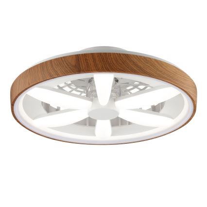 Brilliant - LED loftventilator m. RGBW-farver dæmpbar GAIANO LED/24W/230V 2700-6500K diameter 48 cm brun + fjernbetjening