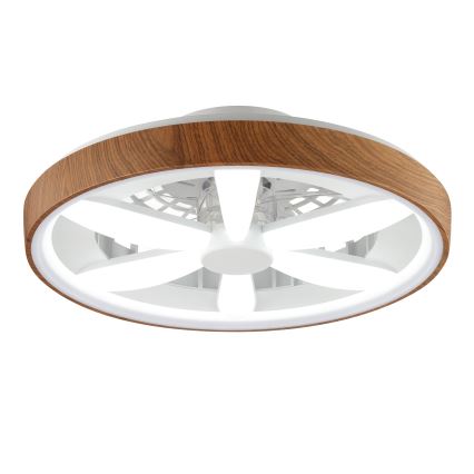 Brilliant - LED loftventilator m. RGBW-farver dæmpbar GAIANO LED/24W/230V 2700-6500K diameter 48 cm brun + fjernbetjening