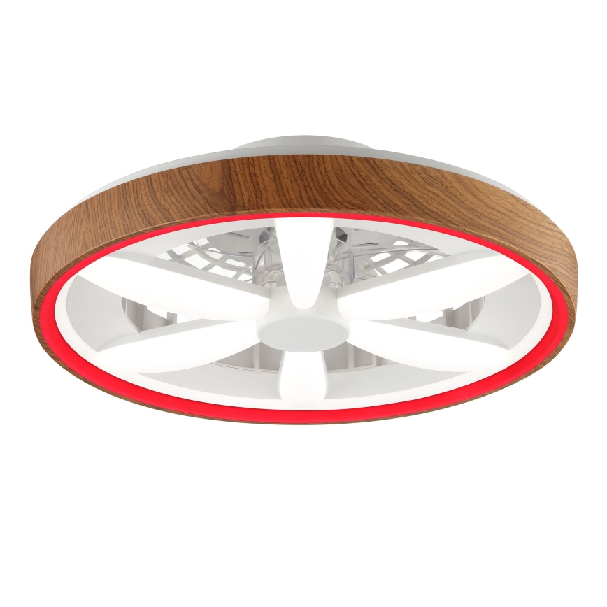 Brilliant - LED loftventilator m. RGBW-farver dæmpbar GAIANO LED/24W/230V 2700-6500K diameter 48 cm brun + fjernbetjening