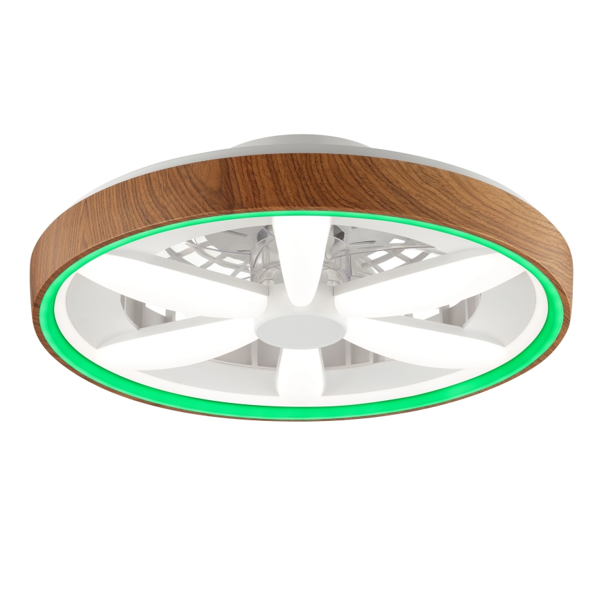 Brilliant - LED loftventilator m. RGBW-farver dæmpbar GAIANO LED/24W/230V 2700-6500K diameter 48 cm brun + fjernbetjening