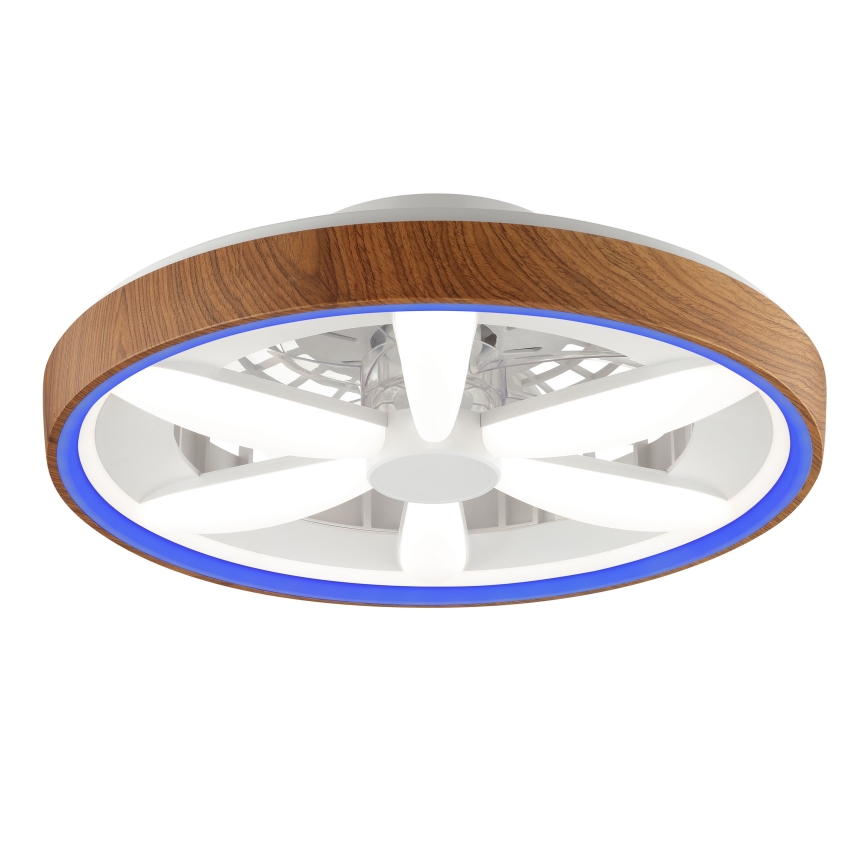 Brilliant - LED loftventilator m. RGBW-farver dæmpbar GAIANO LED/24W/230V 2700-6500K diameter 48 cm brun + fjernbetjening