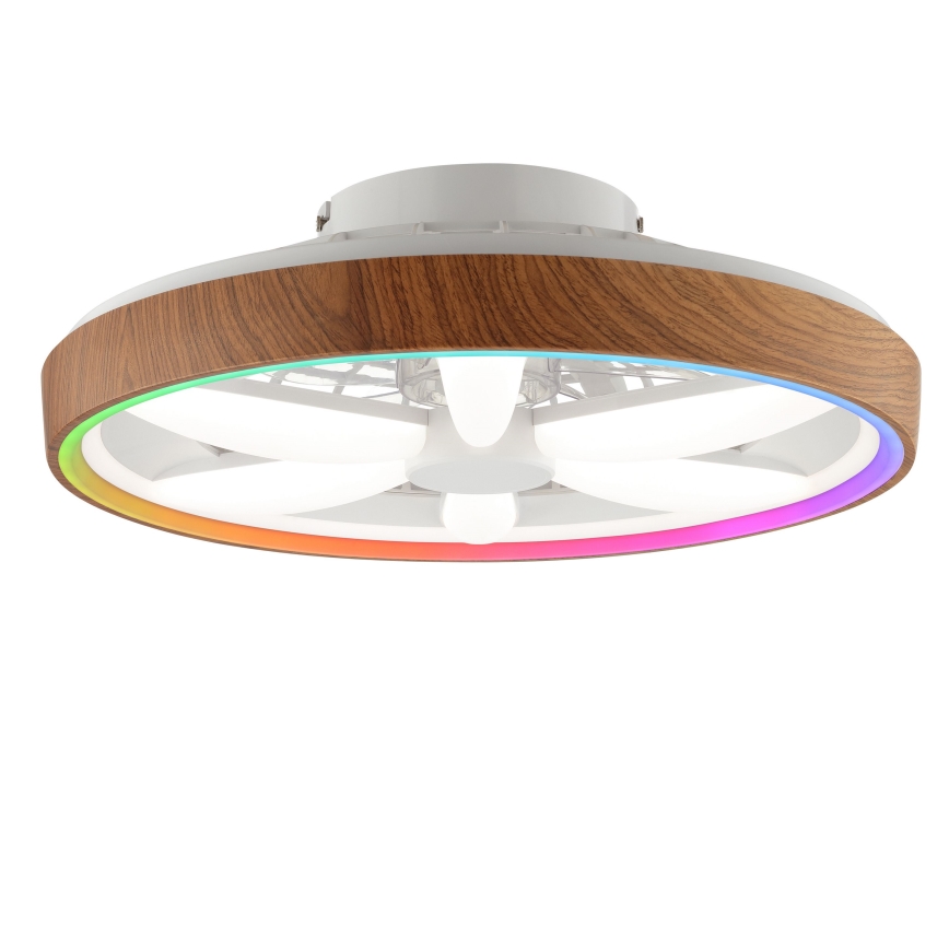 Brilliant - LED loftventilator m. RGBW-farver dæmpbar GAIANO LED/24W/230V 2700-6500K diameter 48 cm brun + fjernbetjening