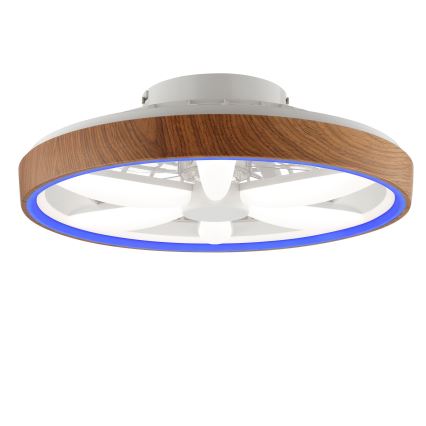 Brilliant - LED loftventilator m. RGBW-farver dæmpbar GAIANO LED/24W/230V 2700-6500K diameter 48 cm brun + fjernbetjening