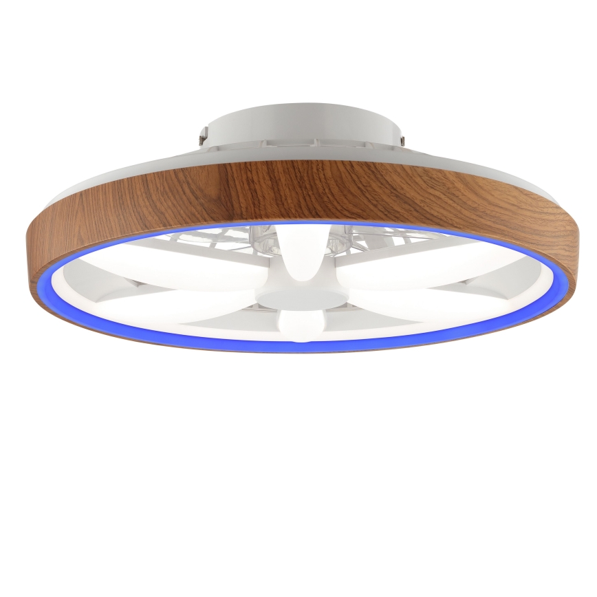 Brilliant - LED loftventilator m. RGBW-farver dæmpbar GAIANO LED/24W/230V 2700-6500K diameter 48 cm brun + fjernbetjening