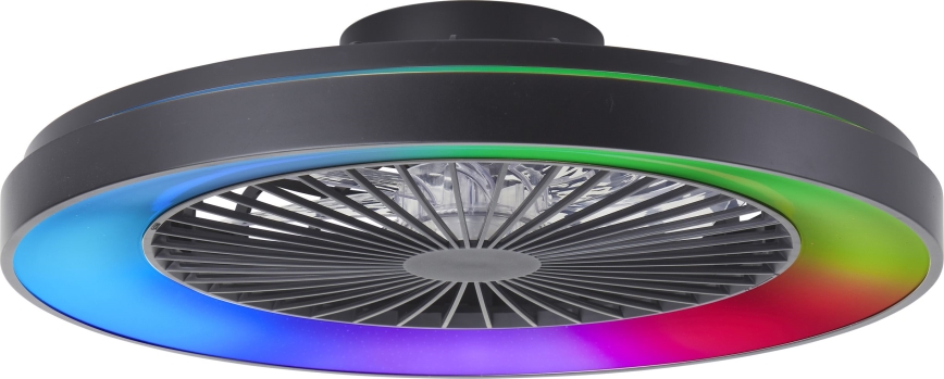 Brilliant - LED loftventilator m. RGBW-farver dæmpbar MAZZARO LED/24W/230V 3000-6500K diameter 58 cm sort + fjernbetjening