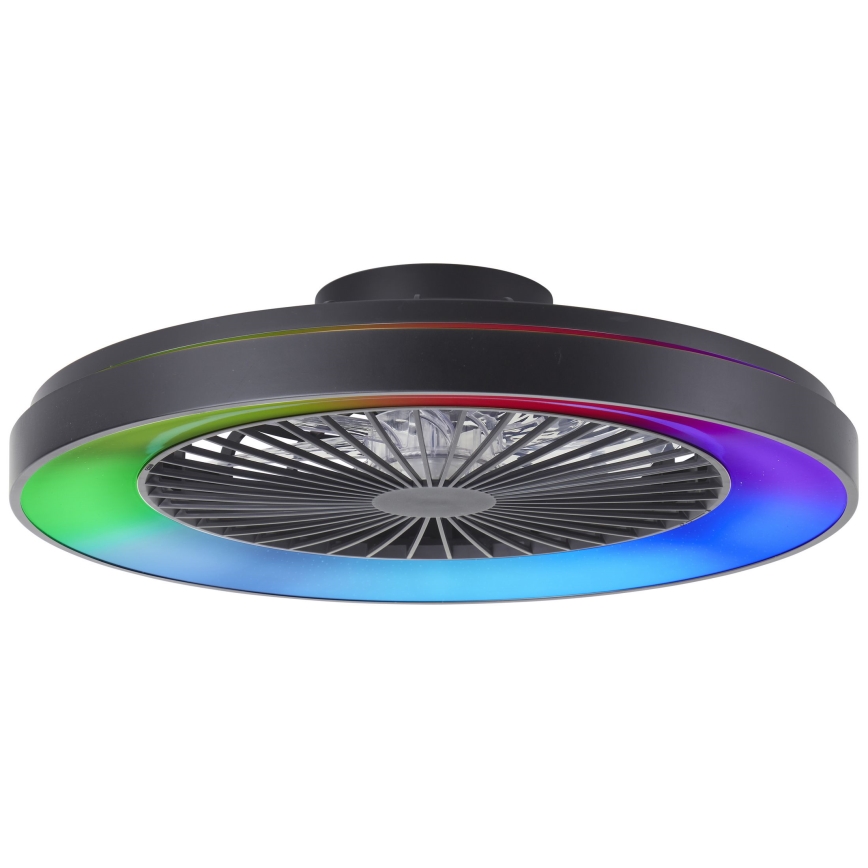Brilliant - LED loftventilator m. RGBW-farver dæmpbar MAZZARO LED/24W/230V 3000-6500K diameter 58 cm sort + fjernbetjening