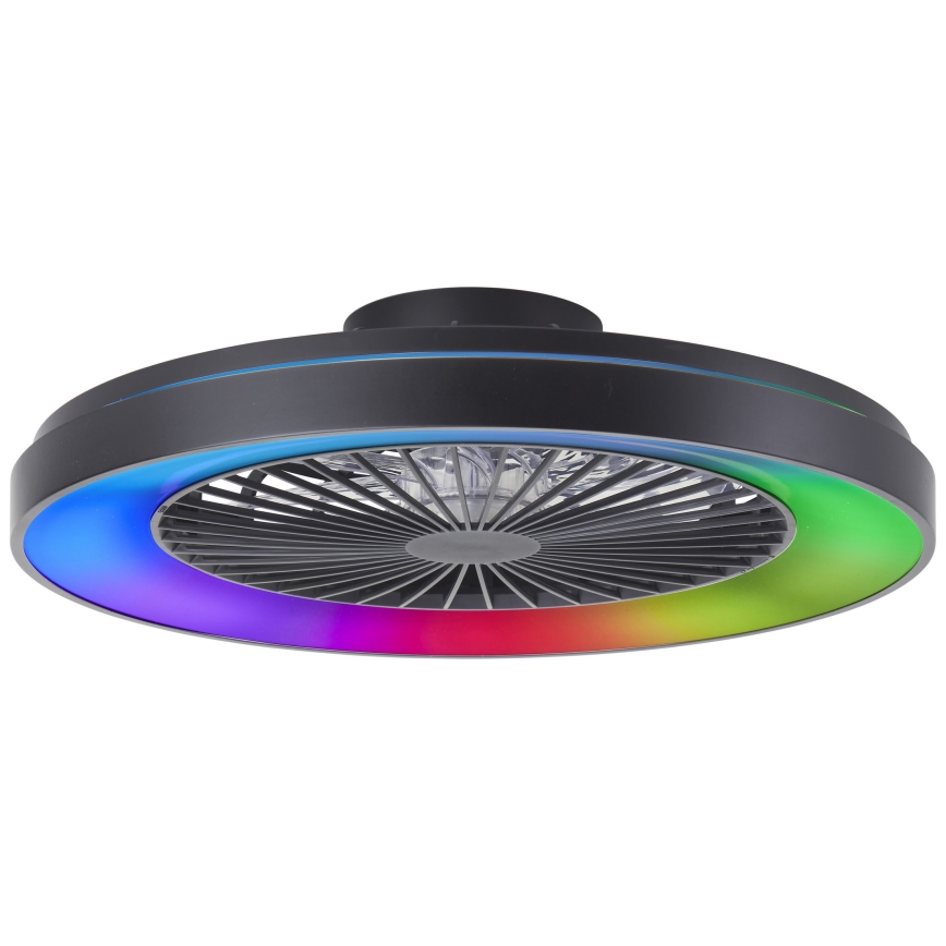 Brilliant - LED loftventilator m. RGBW-farver dæmpbar MAZZARO LED/24W/230V 3000-6500K diameter 58 cm sort + fjernbetjening