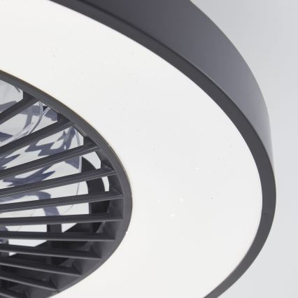 Brilliant - LED loftventilator m. RGBW-farver dæmpbar MAZZARO LED/24W/230V 3000-6500K diameter 58 cm sort + fjernbetjening