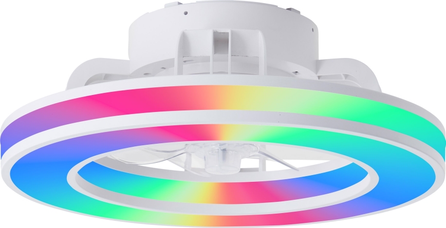 Brilliant - LED loftventilator m. RGBW-farver dæmpbar MONDELLO LED/26W/230V 2700-6500K diameter 41,5 cm hvid + fjernbetjening