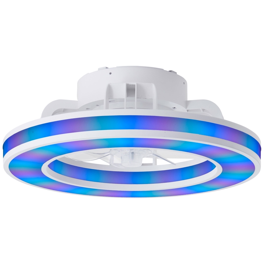 Brilliant - LED loftventilator m. RGBW-farver dæmpbar MONDELLO LED/26W/230V 2700-6500K diameter 41,5 cm hvid + fjernbetjening