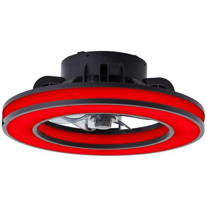 Brilliant - LED loftventilator m. RGBW-farver dæmpbar MONDELLO LED/26W/230V 2700-6500K diameter 41 cm sort + fjernbetjening