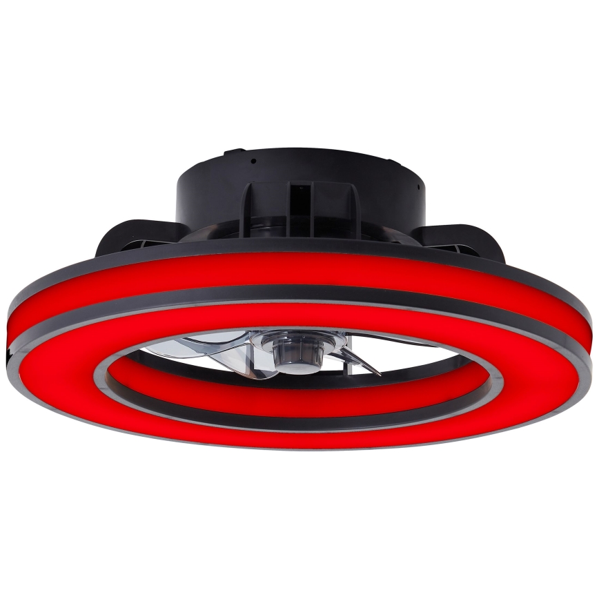 Brilliant - LED loftventilator m. RGBW-farver dæmpbar MONDELLO LED/26W/230V 2700-6500K diameter 41 cm sort + fjernbetjening