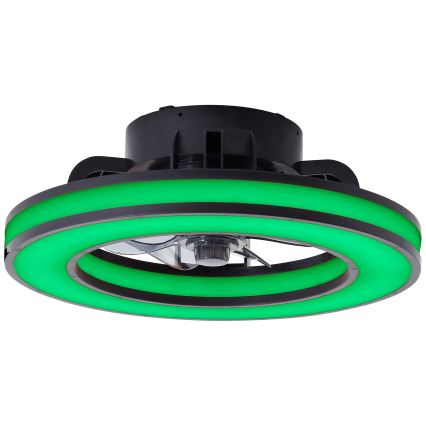Brilliant - LED loftventilator m. RGBW-farver dæmpbar MONDELLO LED/26W/230V 2700-6500K diameter 41 cm sort + fjernbetjening