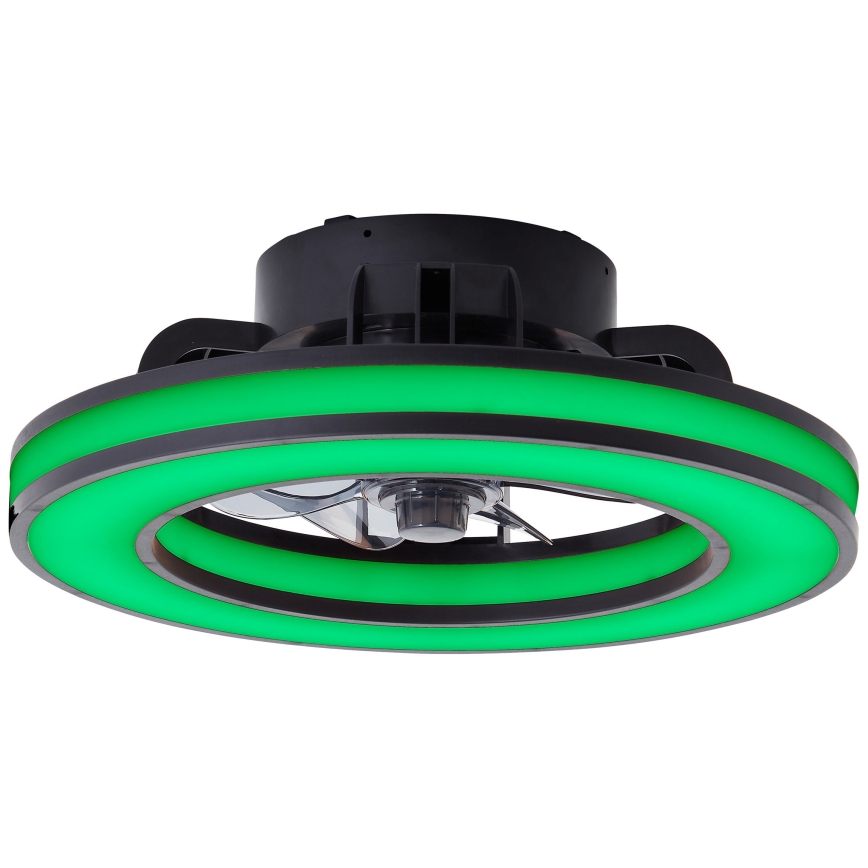 Brilliant - LED loftventilator m. RGBW-farver dæmpbar MONDELLO LED/26W/230V 2700-6500K diameter 41 cm sort + fjernbetjening