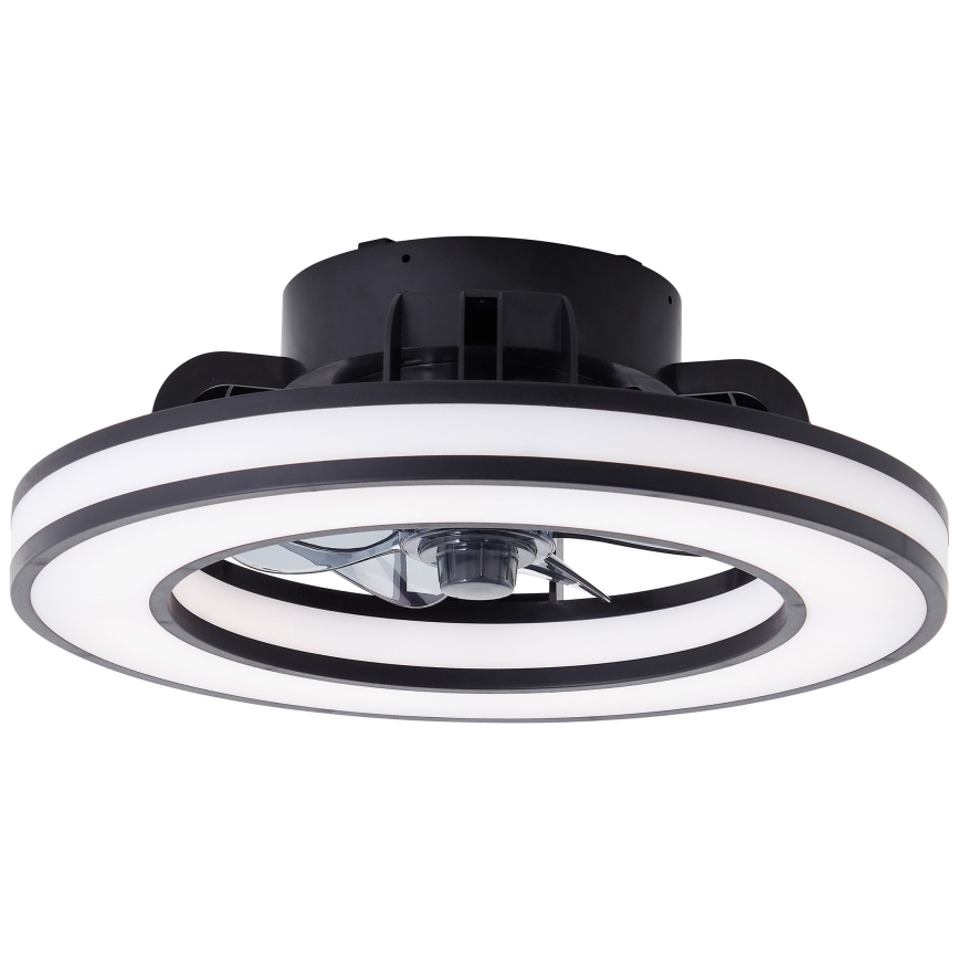 Brilliant - LED loftventilator m. RGBW-farver dæmpbar MONDELLO LED/26W/230V 2700-6500K diameter 41 cm sort + fjernbetjening